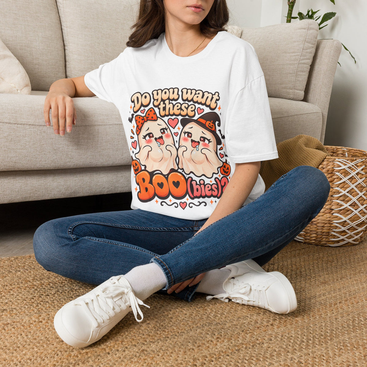 Do You Want Some Boo(bies)? Funny Halloween Graphic Tee