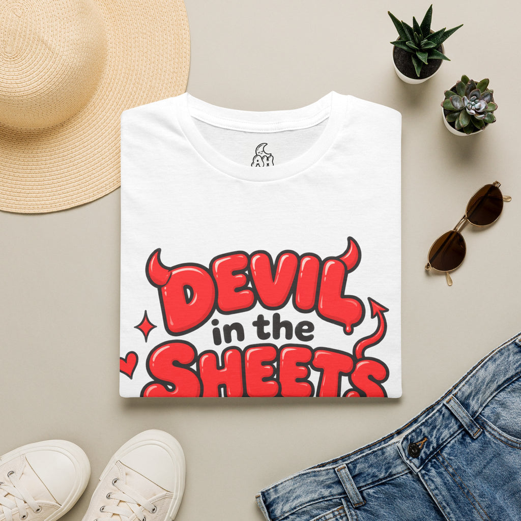 Devil in the Sheets Couples Halloween Graphic Lounge & Sleep T-Shirt