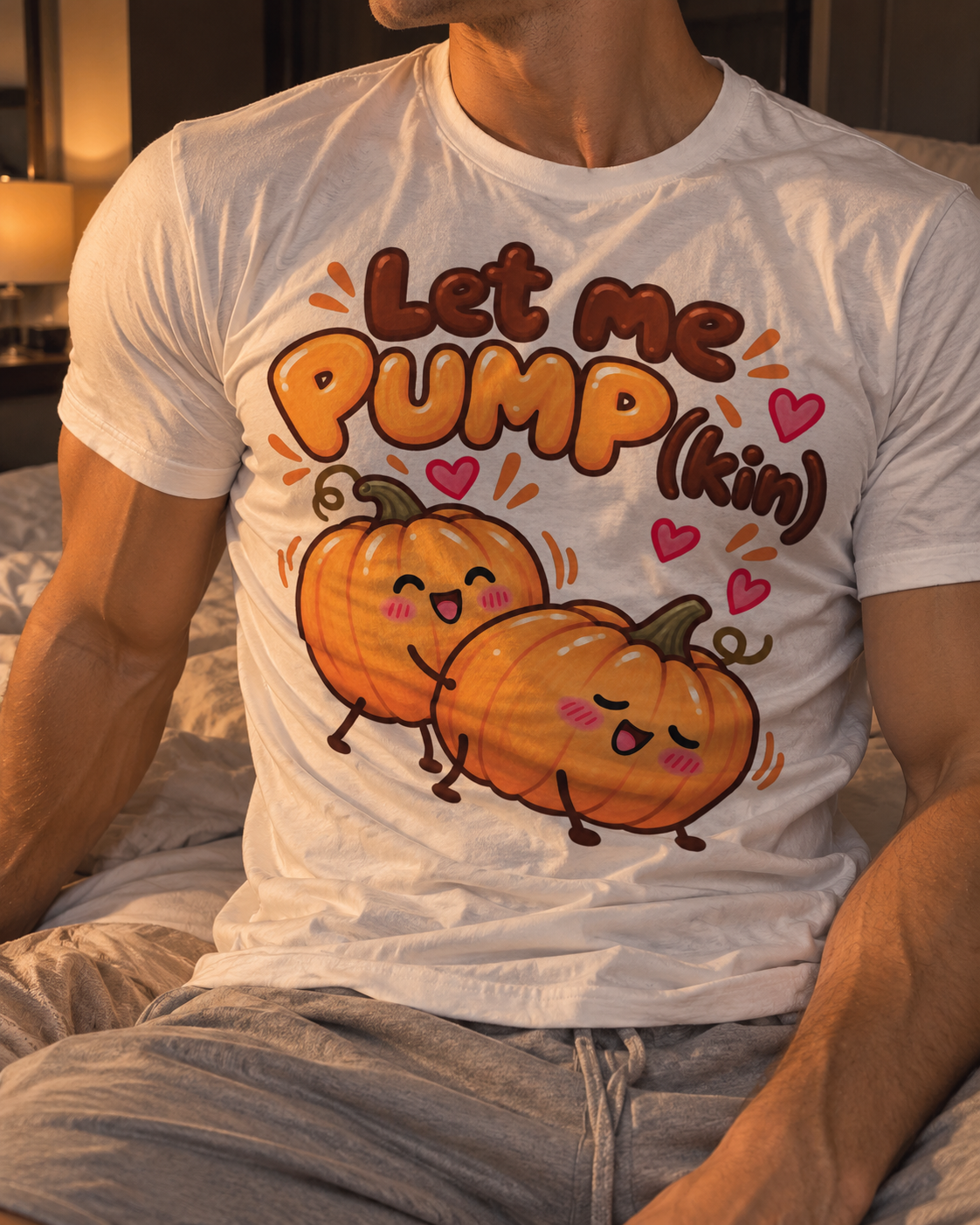 Let Me PUMP(kiun) Funny Halloween Graphic Lounge & Sleep Tee