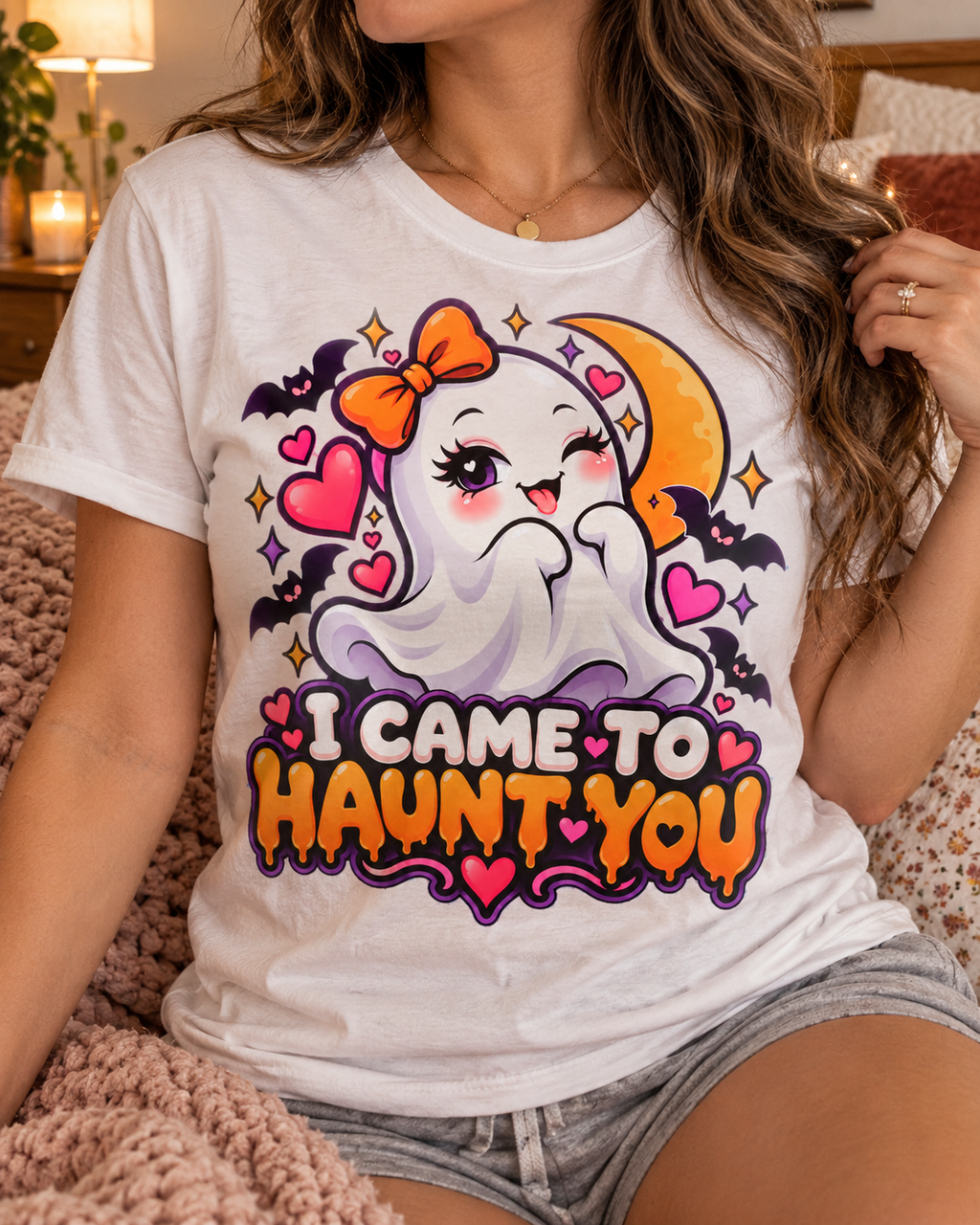 I Came to Haunt You Halloween Funny Graphic Lounge & Sleep T-Shirt