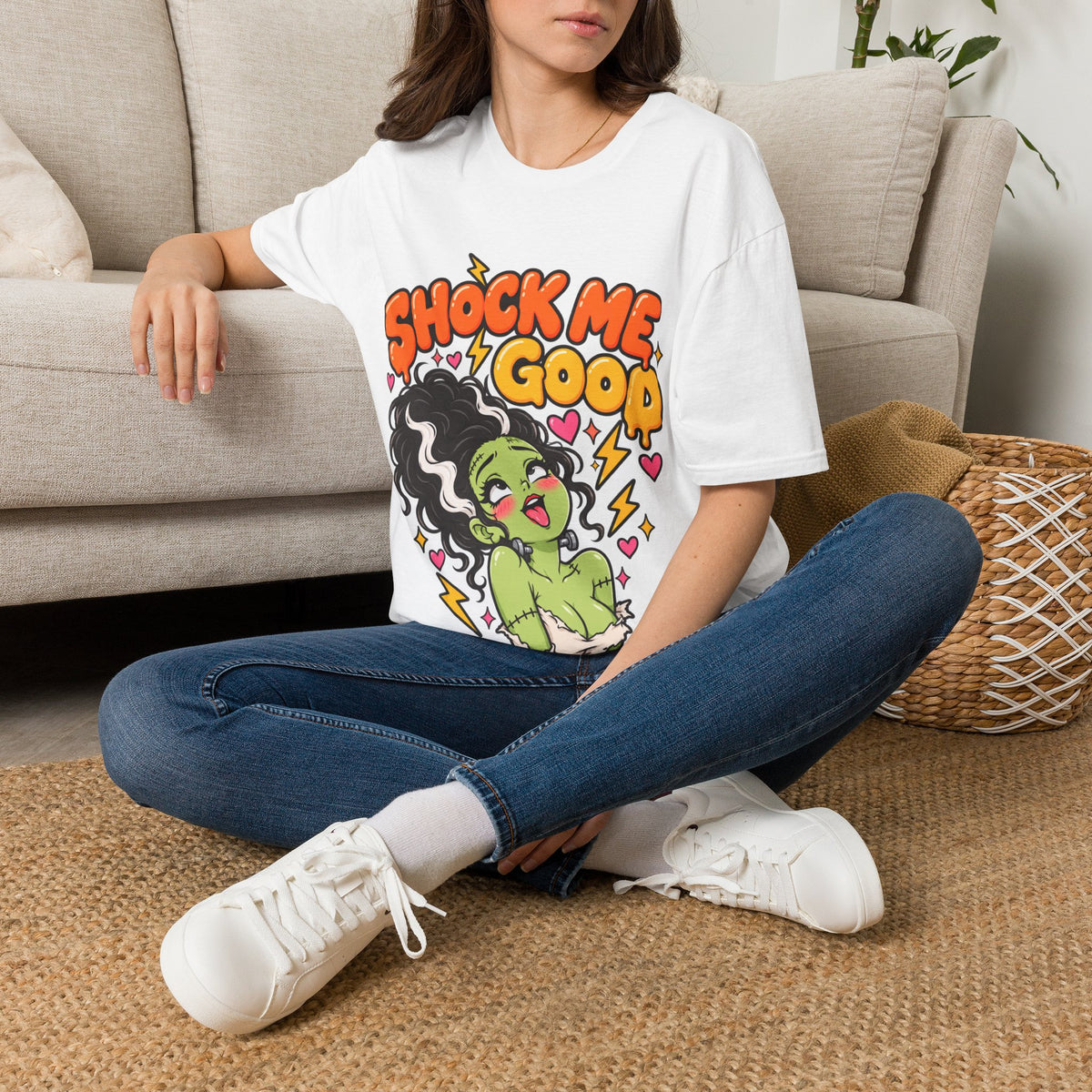 Shock Me Good Funny Halloween Graphic Lounge & Sleep T-Shirt